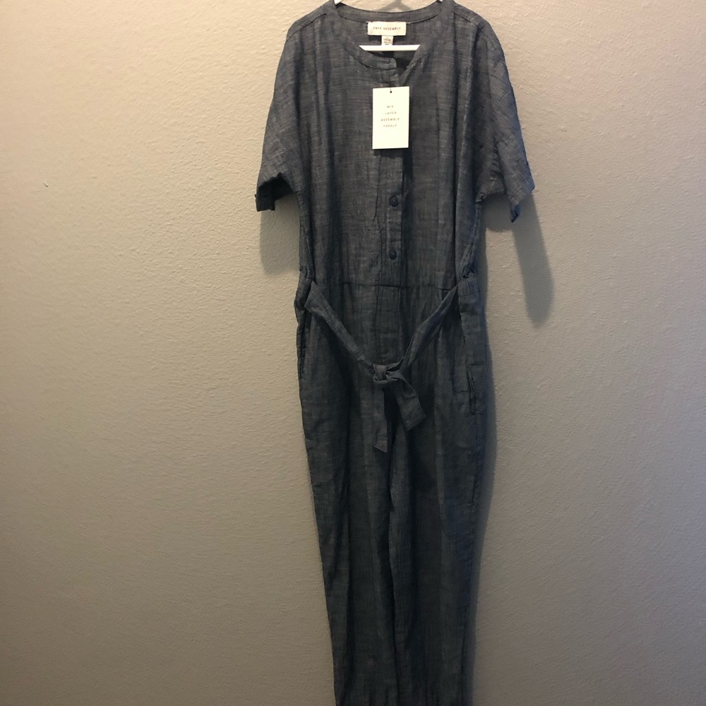 NWT Size 10/12 Girls Free Assembly Denim Color Jumpsuit